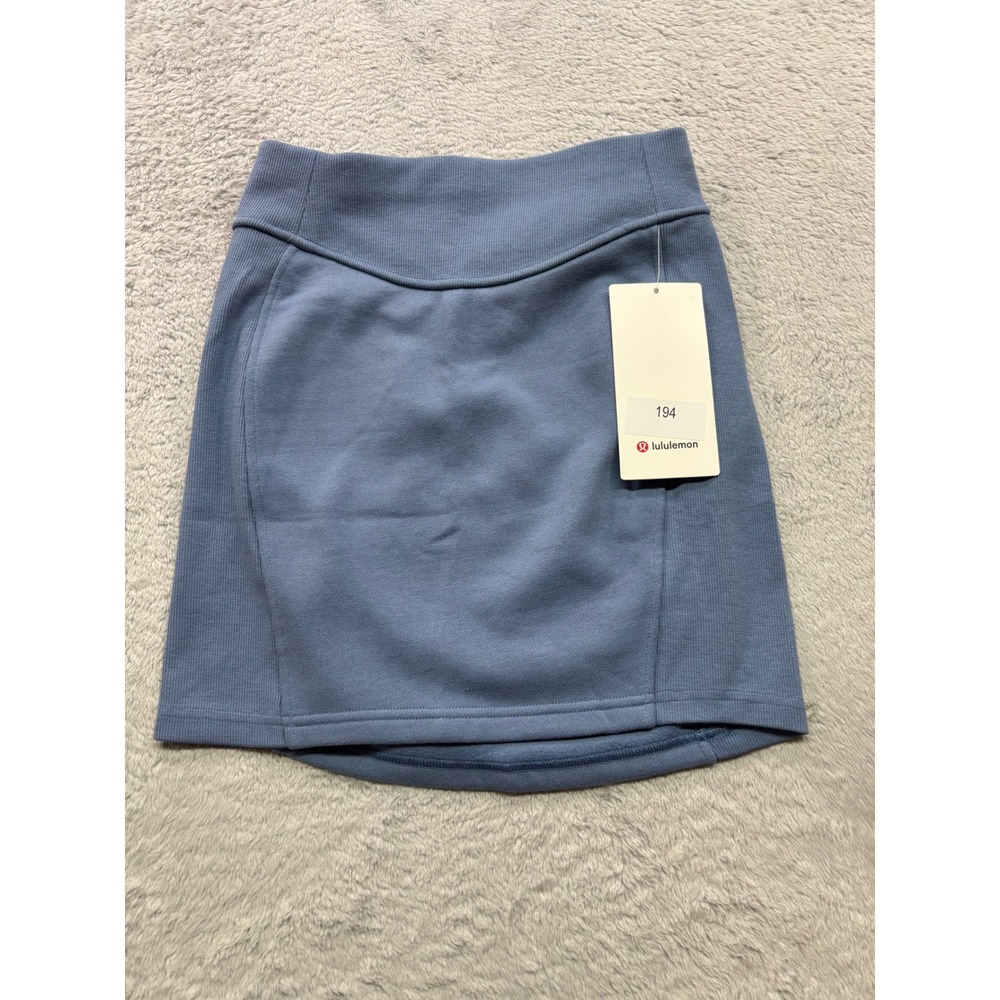 Lululemon Scuba High Rise Mini Skirt Oasis Blue XS Fleece Activewear LW8ALSS